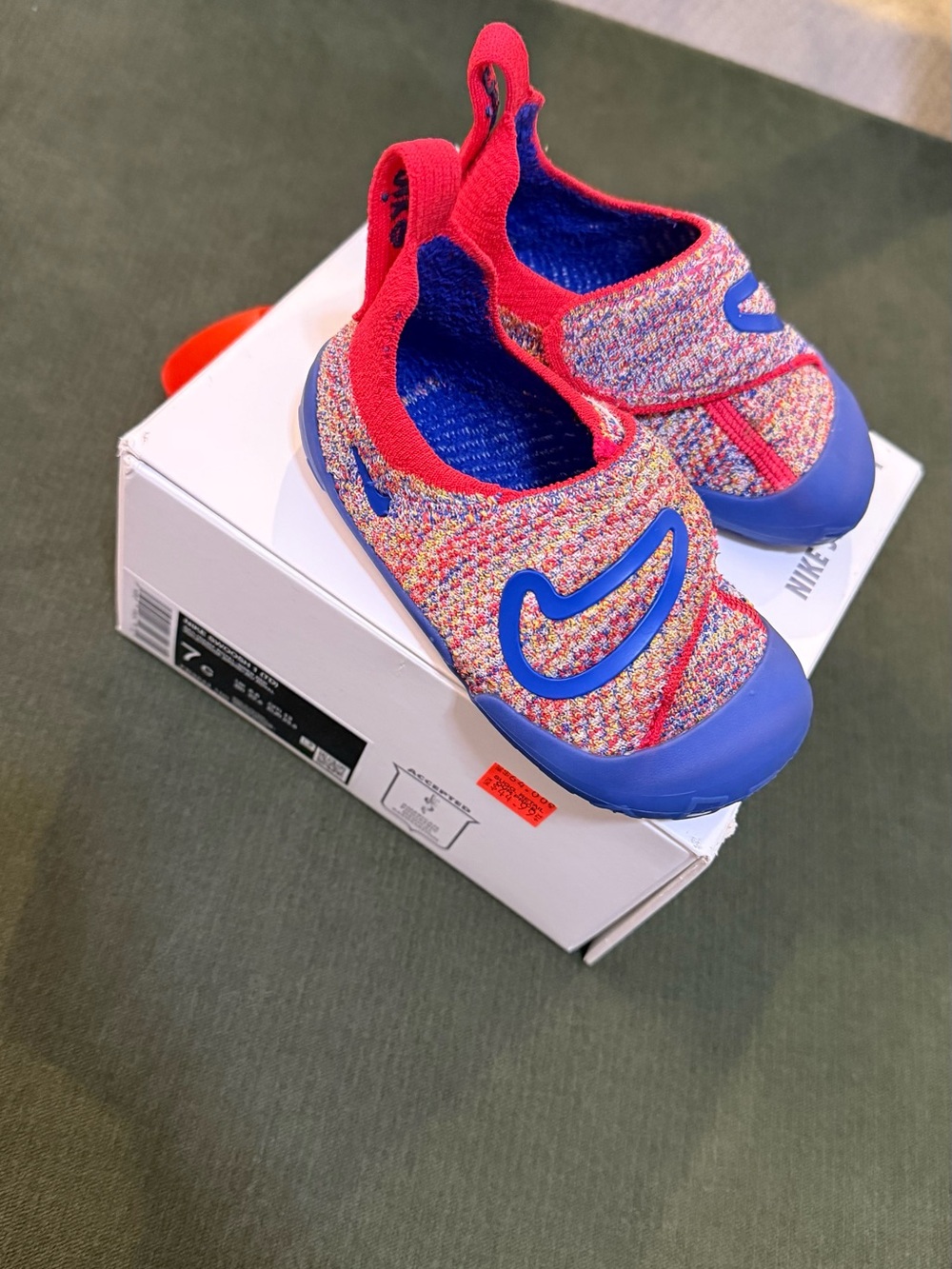 Nike Kids Multicolor Knit Slip-On Sneakers with Blue Trim